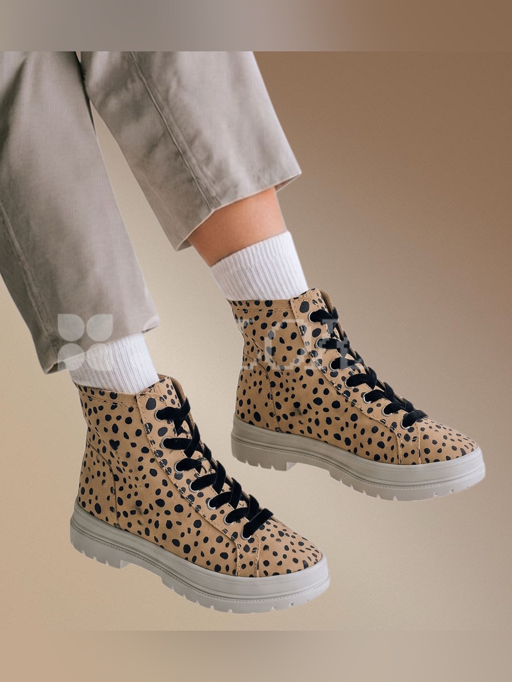 Dolce Vita Falcon Cheetah Suede High Top Sneakers Shoes LaceUp And Zip